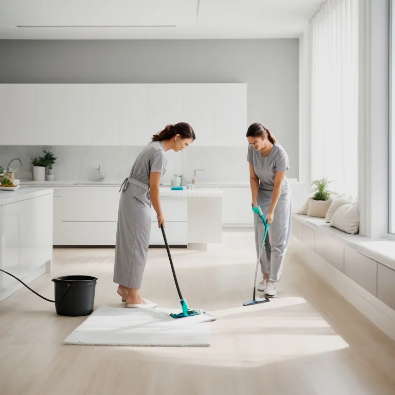 Reinigungsteam bei der Arbeit